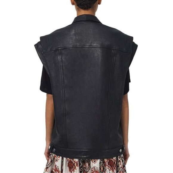 IRO Nyl Leather Vest, Size FR34, New without Tag - Picture 2 of 12